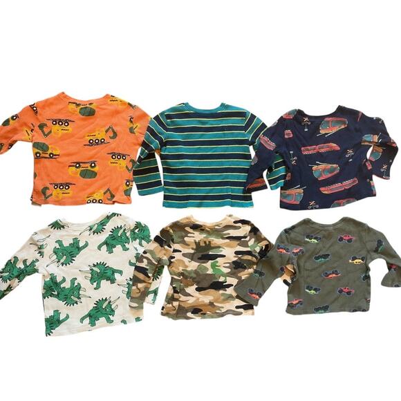 Set of 6 Old Navy Thermal Long Sleeve Shirts Size 2T - Picture 2 of 4